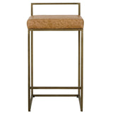 Belfort Leather Counter Stool, Sedona Brown-Furniture - Dining-High Fashion Home
