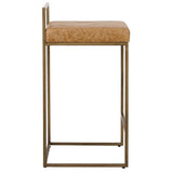 Belfort Leather Counter Stool, Sedona Brown-Furniture - Dining-High Fashion Home