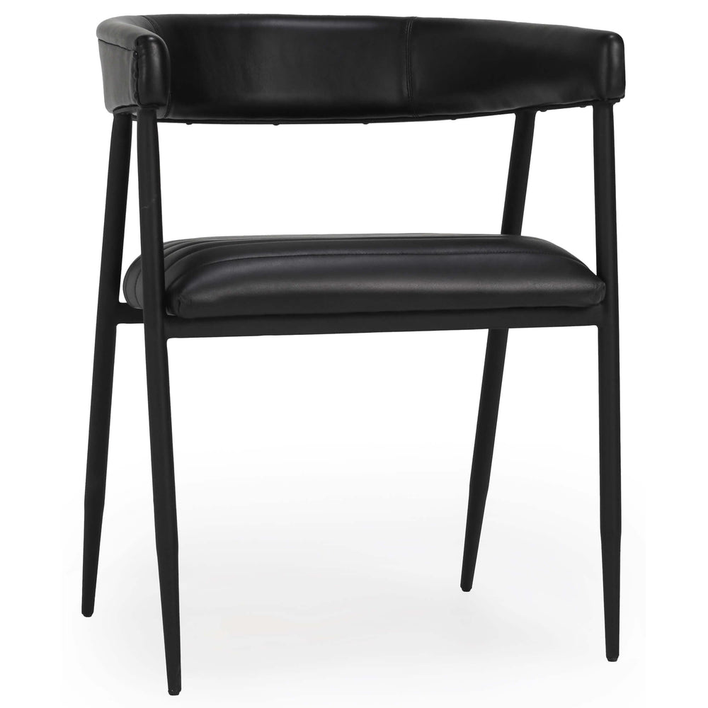 Preston Leather Dining Chair, Jet Black, Set of 2-Furniture - Dining-High Fashion Home
