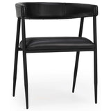 Preston Leather Dining Chair, Jet Black, Set of 2-Furniture - Dining-High Fashion Home