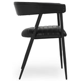 Preston Leather Dining Chair, Jet Black, Set of 2-Furniture - Dining-High Fashion Home