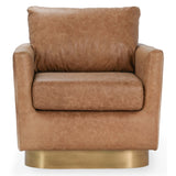 Lathe Leather/Hide Chair, Brown/Blonde-High Fashion Home