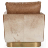 Lathe Leather/Hide Chair, Brown/Blonde-High Fashion Home