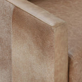 Lathe Leather/Hide Chair, Brown/Blonde-High Fashion Home