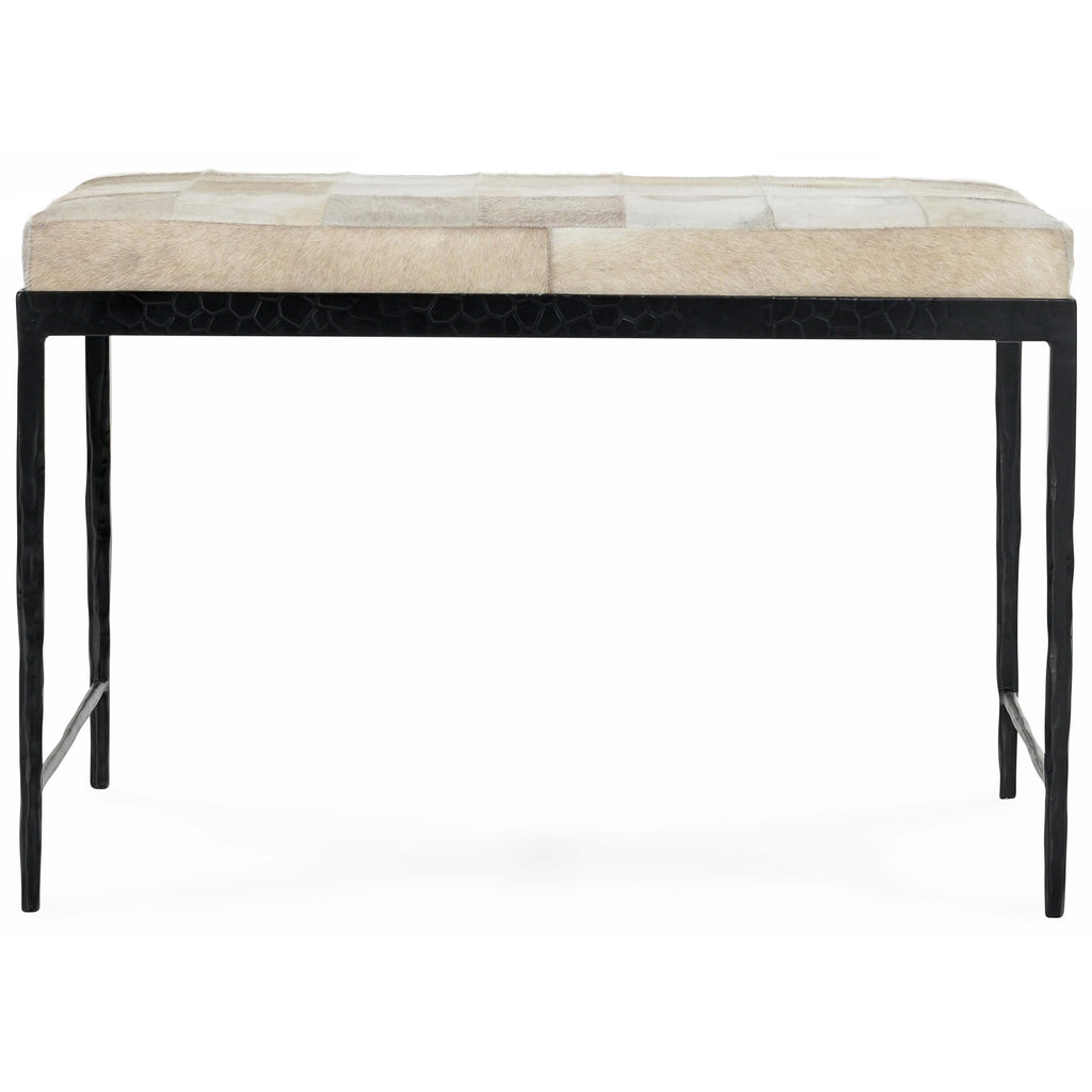 Achen Hide Bench, Ivory – High Fashion Home