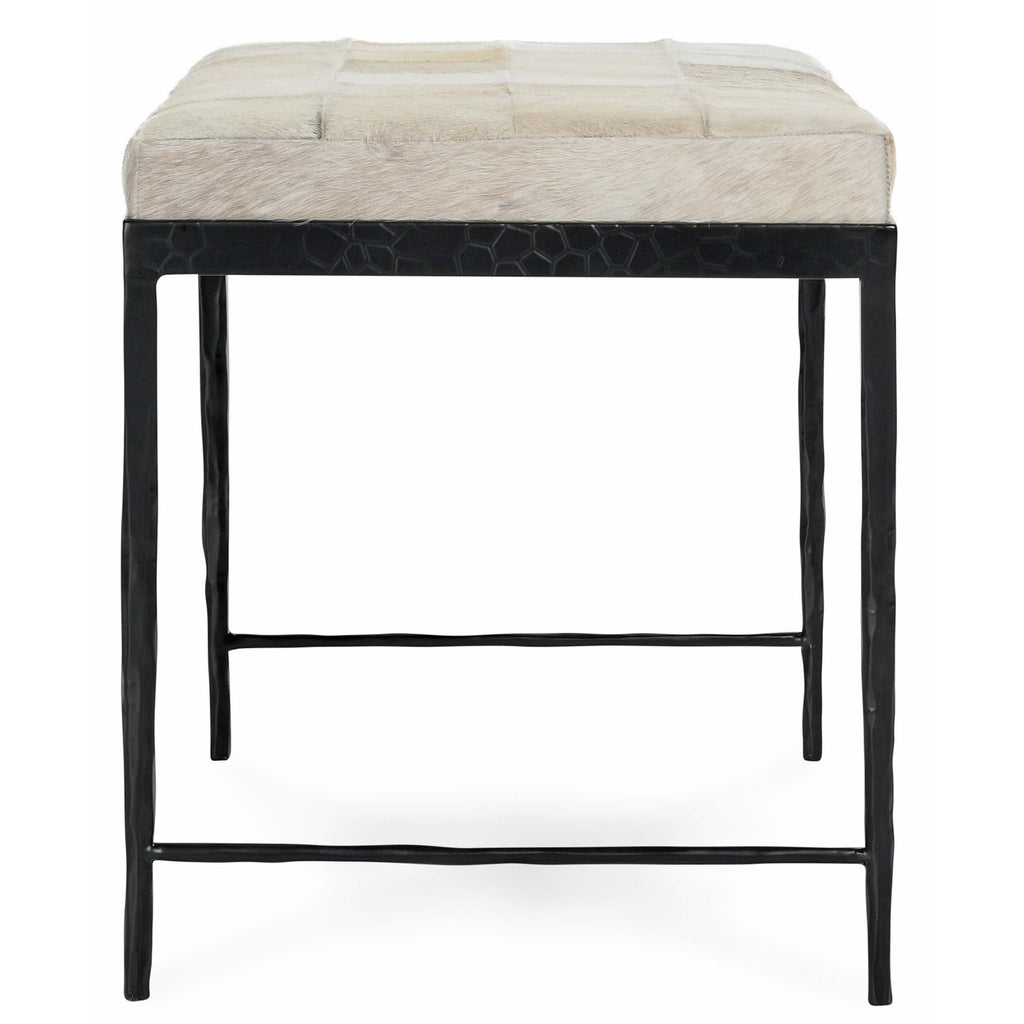 Achen Hide Bench in Ivory | Luxury Accent Bench | High Fashion Home