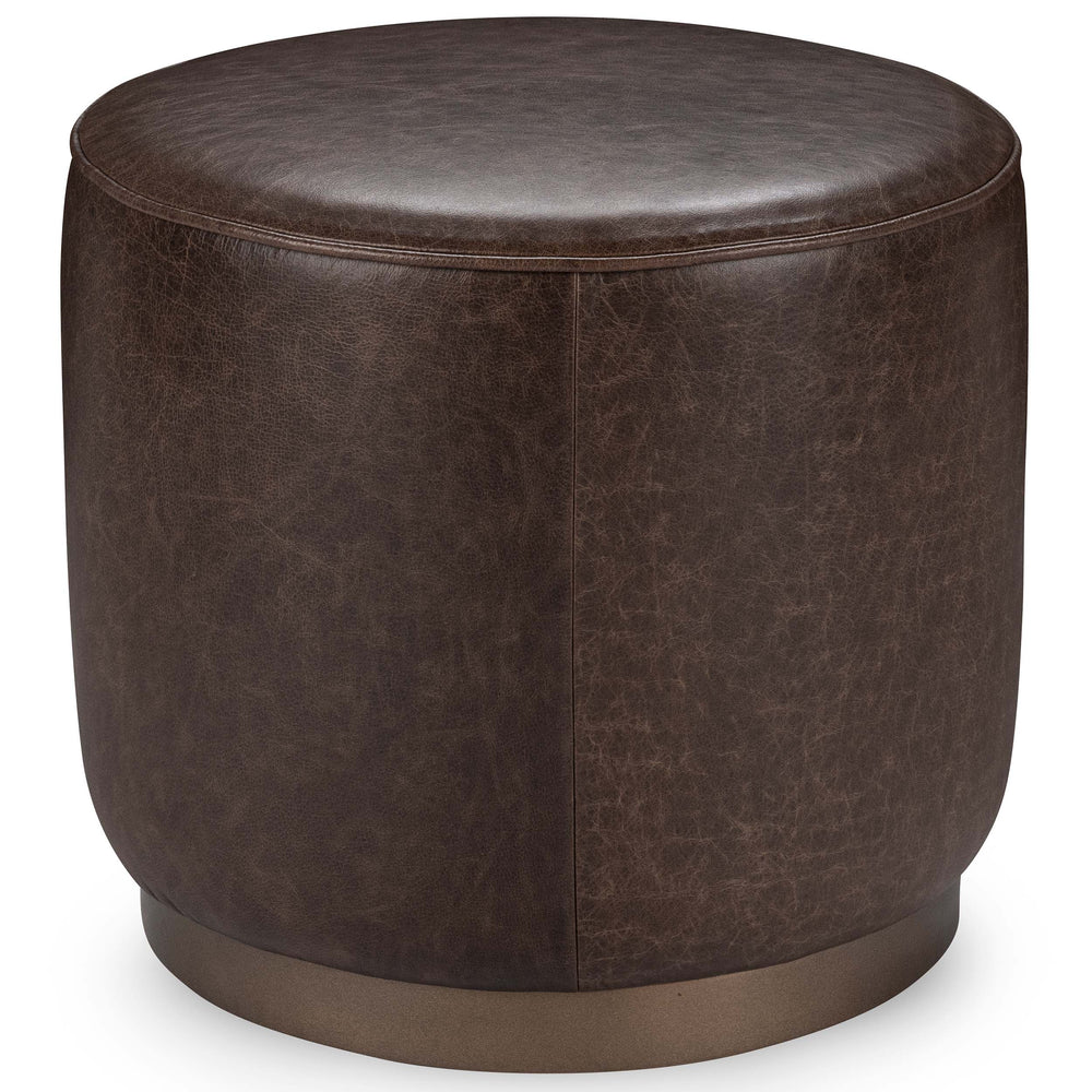 Clair Round Accent Stool, Cocoa Brown-Furniture - Chairs-High Fashion Home