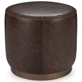 Clair Round Accent Stool, Cocoa Brown-Furniture - Chairs-High Fashion Home