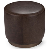 Clair Round Accent Stool, Cocoa Brown-Furniture - Chairs-High Fashion Home