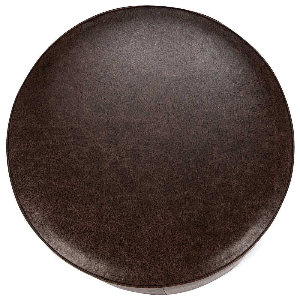 Clair Round Accent Stool, Cocoa Brown-Furniture - Chairs-High Fashion Home