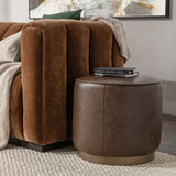 Clair Round Accent Stool, Cocoa Brown-Furniture - Chairs-High Fashion Home
