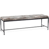 Achen 60" Hide Bench, Sparrow Gray-Furniture - Benches-High Fashion Home