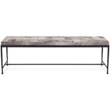 Achen 60" Hide Bench, Sparrow Gray-Furniture - Benches-High Fashion Home