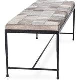 Achen 60" Hide Bench, Sparrow Gray-Furniture - Benches-High Fashion Home