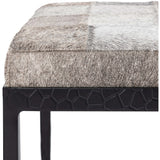 Achen 60" Hide Bench, Sparrow Gray-Furniture - Benches-High Fashion Home