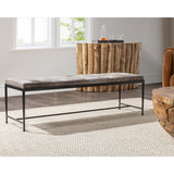 Achen 60" Hide Bench, Sparrow Gray-Furniture - Benches-High Fashion Home