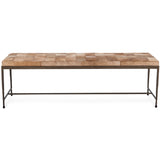 Achen 60" Hide Bench, Canyon Sand-Furniture - Benches-High Fashion Home