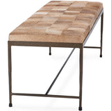 Achen 60" Hide Bench, Canyon Sand-Furniture - Benches-High Fashion Home