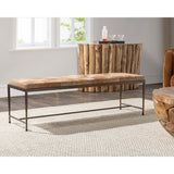 Achen 60" Hide Bench, Canyon Sand-Furniture - Benches-High Fashion Home