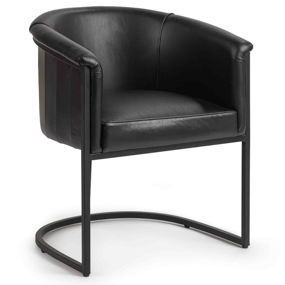 Hester Leather Dining Chair, Black, Set of 2-Furniture - Dining-High Fashion Home