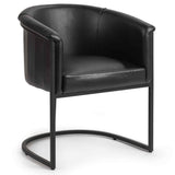 Hester Leather Dining Chair, Black, Set of 2-Furniture - Dining-High Fashion Home