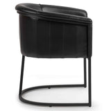Hester Leather Dining Chair, Black, Set of 2-Furniture - Dining-High Fashion Home