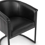 Hester Leather Dining Chair, Black, Set of 2-Furniture - Dining-High Fashion Home
