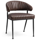 Umbria Leather Dining Chair, Burnished Walnut, Set of 2