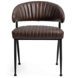 Umbria Leather Dining Chair, Burnished Walnut, Set of 2