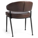 Umbria Leather Dining Chair, Burnished Walnut, Set of 2