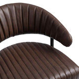 Umbria Leather Dining Chair, Burnished Walnut, Set of 2
