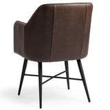 Leon Leather Dining Chair, Burnished Walnut, Set of 2