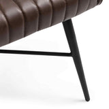 Leon Leather Dining Chair, Burnished Walnut, Set of 2
