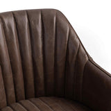 Leon Leather Dining Chair, Burnished Walnut, Set of 2