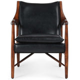 Kiannah Leather Chair, Jet Black-Furniture - Chairs-High Fashion Home