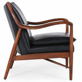 Kiannah Leather Chair, Jet Black-Furniture - Chairs-High Fashion Home