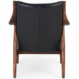 Kiannah Leather Chair, Jet Black-Furniture - Chairs-High Fashion Home