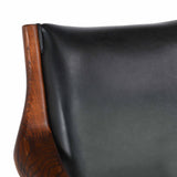 Kiannah Leather Chair, Jet Black-Furniture - Chairs-High Fashion Home