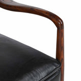 Kiannah Leather Chair, Jet Black-Furniture - Chairs-High Fashion Home