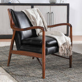 Kiannah Leather Chair, Jet Black-Furniture - Chairs-High Fashion Home