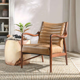 Kenneth Leather Chair, Adobe Tan-Furniture - Chairs-High Fashion Home