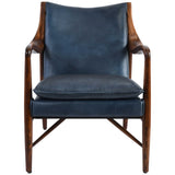 Kiannah Leather Chair, Ocean Blue-Furniture - Chairs-High Fashion Home