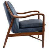 Kiannah Leather Chair, Ocean Blue-Furniture - Chairs-High Fashion Home