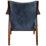 Kiannah Leather Chair, Ocean Blue-Furniture - Chairs-High Fashion Home