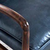 Kiannah Leather Chair, Ocean Blue-Furniture - Chairs-High Fashion Home