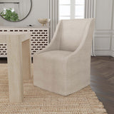 Warwick Rolling Dining Chair, Oatmeal, Set of 2-Furniture - Dining-High Fashion Home