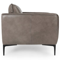 Abigail Leather Chair, Dark Gray