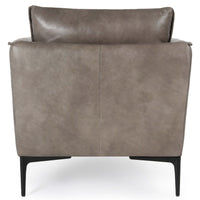 Abigail Leather Chair, Dark Gray