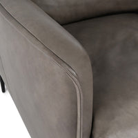 Abigail Leather Chair, Dark Gray