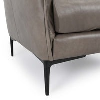 Abigail Leather Chair, Dark Gray